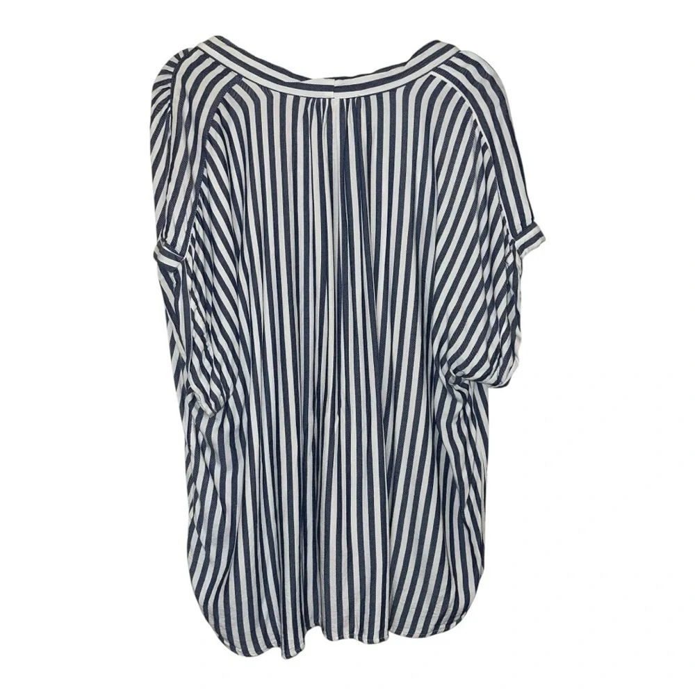 Workshop Republic Clothing Navy and White Striped Top